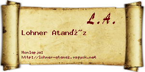 Lohner Atanáz névjegykártya